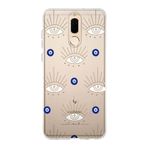 Manitoba Huawei Mate 10 Lite Uyumlu Nazar Boncuğu Tasarımlı Baskılı Şeffaf Telefon Kılıfı