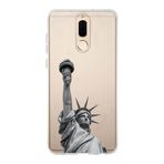 Manitoba Huawei Mate 10 Lite Uyumlu Özgürlük Heykeli Tasarımlı Baskılı Şeffaf Telefon Kılıfı