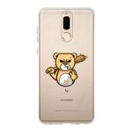 Manitoba Huawei Mate 10 Lite Uyumlu Sinirli Ayı Tasarımlı Baskılı Şeffaf Telefon Kılıfı, Çok Renkli