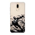 Manitoba Huawei Mate 10 Lite Uyumlu Siyah Örümcek Tasarımlı Baskılı Şeffaf Telefon Kılıfı