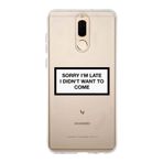 Manitoba Huawei Mate 10 Lite Uyumlu Sorry I'm Late Tasarımlı Baskılı Şeffaf Telefon Kılıfı