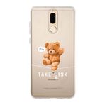 Manitoba Huawei Mate 10 Lite Uyumlu Take Risk Tasarımlı Baskılı Şeffaf Telefon Kılıfı, Çok Renkli