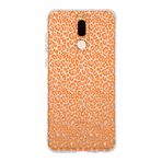 Manitoba Huawei Mate 10 Lite Uyumlu Turuncu Leopar Tasarımlı Baskılı Şeffaf Telefon Kılıfı