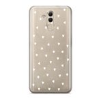 Manitoba Huawei Mate 20 Lite ile Uyumlu Baskılı Yumuşak Silikon Şeffaf Telefon Kılıfı, Kalp Deseni