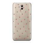 Manitoba Huawei Mate 20 Lite ile Uyumlu Baskılı Yumuşak Silikon Şeffaf Telefon Kılıfı, Kiraz Deseni