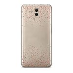 Manitoba Huawei Mate 20 Lite ile Uyumlu Baskılı Yumuşak Silikon Şeffaf Telefon Kılıfı, Kırmızı Kalp Desen