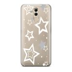 Manitoba Huawei Mate 20 Lite ile Uyumlu Baskılı Yumuşak Silikon Şeffaf Telefon Kılıfı, Yıldız Deseni