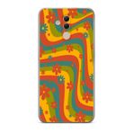 Manitoba Huawei Mate 20 Lite ile Uyumlu Çiçek Desen Tasarımlı Baskılı Şeffaf Telefon Kılıfı, Çok Renkli