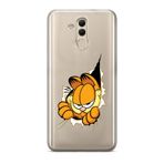 Manitoba Huawei Mate 20 Lite ile Uyumlu Garfield Tasarımlı Baskılı Şeffaf Telefon Kılıfı