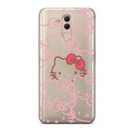 Manitoba Huawei Mate 20 Lite ile Uyumlu Hello Kitty Tasarımlı Baskılı Şeffaf Telefon Kılıfı, Silikon, Pembe