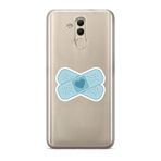 Manitoba Huawei Mate 20 Lite ile Uyumlu Kalp Yara Bandı Tasarımlı Baskılı Şeffaf Telefon Kılıfı, Çok Renkli