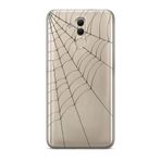 Manitoba Huawei Mate 20 Lite ile Uyumlu Örümcek Ağı Tasarımlı Baskılı Şeffaf Silikon Telefon Kılıfı