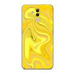 Manitoba Huawei Mate 20 Lite ile Uyumlu Sarı Desen Tasarımlı Baskılı Şeffaf Telefon Kılıfı