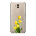 Manitoba Huawei Mate 20 Lite ile Uyumlu Sarı Lale Tasarımlı Baskılı Şeffaf Telefon Kılıfı