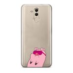 Manitoba Huawei Mate 20 Lite ile Uyumlu Sevimli Domuz Tasarımlı Baskılı Şeffaf Telefon Kılıfı