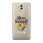 Manitoba Huawei Mate 20 Lite ile Uyumlu To Be Happy Tasarımlı Baskılı Şeffaf Telefon Kılıfı, Çok Renkli
