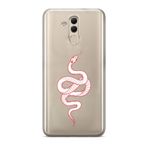 Manitoba Huawei Mate 20 Lite ile Uyumlu Yılan Tasarımlı Baskılı Şeffaf Telefon Kılıfı