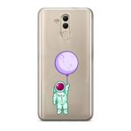 Manitoba Huawei Mate 20 Lite Uyumlu Astronot Tasarımlı Baskılı Şeffaf Telefon Kılıfı