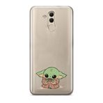 Manitoba Huawei Mate 20 Lite Uyumlu Baby Yoda Tasarımlı Baskılı Şeffaf Telefon Kılıfı