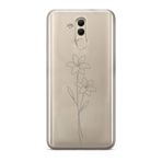 Manitoba Huawei Mate 20 Lite Uyumlu Baskılı Yumuşak Silikon Şeffaf Telefon Kılıfı, Çiçek Deseni