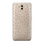 Manitoba Huawei Mate 20 Lite Uyumlu Baskılı Yumuşak Silikon Şeffaf Telefon Kılıfı, Kırmızı Kalp Deseni