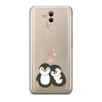 Manitoba Huawei Mate 20 Lite Uyumlu Baskılı Yumuşak Silikon Şeffaf Telefon Kılıfı, Penguen Deseni