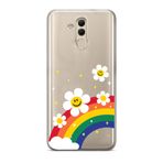 Manitoba Huawei Mate 20 Lite Uyumlu Baskılı Yumuşak Silikon Şeffaf Telefon Kılıfı, Renkli Desen