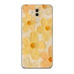 Manitoba Huawei Mate 20 Lite Uyumlu Baskılı Yumuşak Silikon Şeffaf Telefon Kılıfı, Sarı Çiçek Deseni