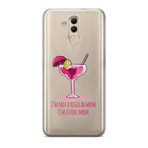 Manitoba Huawei Mate 20 Lite Uyumlu Cool Mom Tasarımlı Baskılı Şeffaf Telefon Kılıfı, Çok Renkli