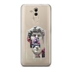 Manitoba Huawei Mate 20 Lite Uyumlu David Vaporwave Tasarımlı Baskılı Şeffaf Telefon Kılıfı, Çok Renkli