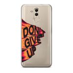 Manitoba Huawei Mate 20 Lite Uyumlu Dont Give Up Tasarımlı Baskılı Şeffaf Telefon Kılıfı, Çok Renkli