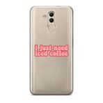 Manitoba Huawei Mate 20 Lite Uyumlu Iced Coffee Tasarımlı Baskılı Şeffaf Telefon Kılıfı
