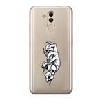 Manitoba Huawei Mate 20 Lite Uyumlu Kuru Kafa Tasarımlı Baskılı Şeffaf Telefon Kılıfı