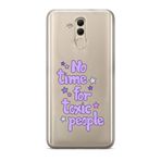 Manitoba Huawei Mate 20 Lite Uyumlu No Time For Tasarımlı Baskılı Şeffaf Telefon Kılıfı, Çok Renkli