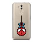 Manitoba Huawei Mate 20 Lite Uyumlu Örümcek Tasarımlı Baskılı Şeffaf Silikon Telefon Kılıfı