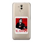 Manitoba Huawei Mate 20 Lite Uyumlu Scarface Tasarımlı Baskılı Şeffaf Telefon Kılıfı, Çok Renkli