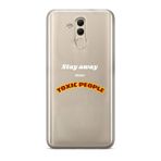 Manitoba Huawei Mate 20 Lite Uyumlu Stay Away Tasarımlı Baskılı Şeffaf Telefon Kılıfı