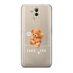 Manitoba Huawei Mate 20 Lite Uyumlu Take Risk Tasarımlı Baskılı Şeffaf Telefon Kılıfı, Çok Renkli