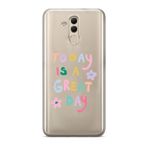 Manitoba Huawei Mate 20 Lite Uyumlu Today Is A Great Day Tasarımlı Baskılı Şeffaf Telefon Kılıfı, Çok Renkli