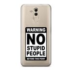 Manitoba Huawei Mate 20 Lite Uyumlu Warning Tasarımlı Baskılı Şeffaf Telefon Kılıfı, Çok Renkli