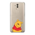 Manitoba Huawei Mate 20 Lite Uyumlu Winnie Ayı Tasarımlı Baskılı Şeffaf Telefon Kılıfı, Çok Renkli