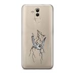 Manitoba Huawei Mate 20 Lite Uyumlu Yıldırım Tasarımlı Baskılı Şeffaf Telefon Kılıfı