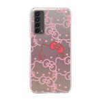 Manitoba Huawei P Smart 2021 ile Uyumlu Hello Kitty Tasarımlı Baskılı Şeffaf Telefon Kılıfı