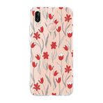 Manitoba Huawei P20 Lite ile Uyumlu Baskılı Yumuşak Silikon Şeffaf Telefon Kılıfı, Çiçek Desen, Kırmızı