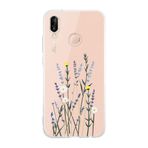 Manitoba Huawei P20 Lite ile Uyumlu Baskılı Yumuşak Silikon Şeffaf Telefon Kılıfı, Çiçek Deseni