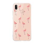 Manitoba Huawei P20 Lite ile Uyumlu Baskılı Yumuşak Silikon Şeffaf Telefon Kılıfı, Flamingo Deseni