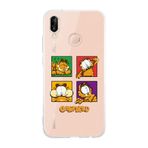 Manitoba Huawei P20 Lite ile Uyumlu Baskılı Yumuşak Silikon Şeffaf Telefon Kılıfı, Garfield Desen