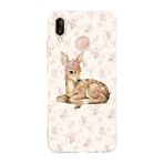 Manitoba Huawei P20 Lite ile Uyumlu Baskılı Yumuşak Silikon Şeffaf Telefon Kılıfı, Geyik Desenli