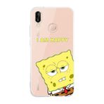 Manitoba Huawei P20 Lite ile Uyumlu Baskılı Yumuşak Silikon Şeffaf Telefon Kılıfı, I Am Happy Desen