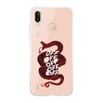 Manitoba Huawei P20 Lite ile Uyumlu Baskılı Yumuşak Silikon Şeffaf Telefon Kılıfı, Kırmızı Desen